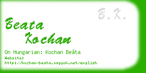 beata kochan business card